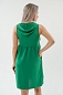 Платье с капюшоном из жатки Хлоя / Зеленый