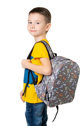 Детский рюкзак Самолеты / Серый фон